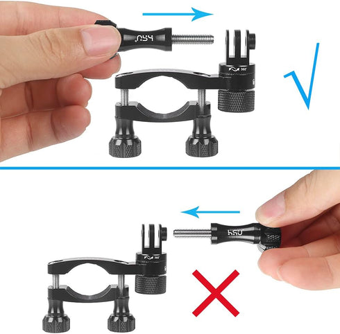 HSU Bike Handlebar Mount for Action Cameras - 360 Rotation Seat Post Compatible with GoPro Hero 13/12/11/10/9/8/7/6,