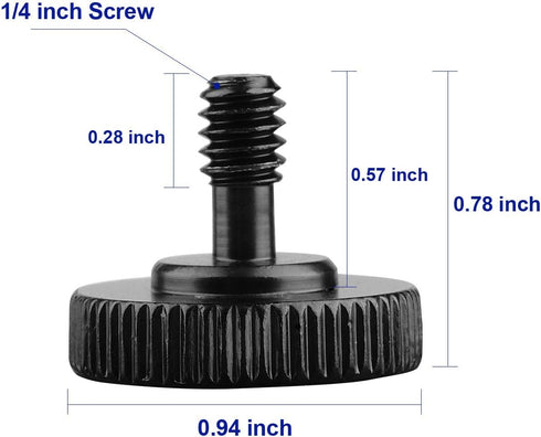 ChromLives Thumb Screw Tripod Screw, Camera Quick Release 1/4" Thumbscrew L Bracket Screw Mount Adapter, 2 Pack
