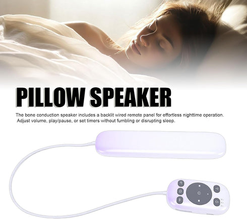 5.4 36 3 CCYLEZ Pillow Speaker for Sleeping, Ultra Thin Bone Conduction Bluetooth Under Pillow Speaker with Sounds