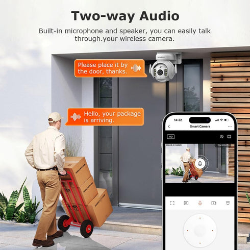 INQMEGA 5MP TUYA Smart Security Camera, Home Surveillance with 2.4G WiFi, 2-Way Audio, Full Color Night Vision