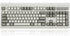 Perixx PERIBOARD-106M, Wired Performance Full-Size USB Keyboard, Curved Ergonomic Keys, Retro Gray/White