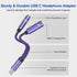 USB C Samsung Headphone Adapter for Galaxy S24 S23 FE S22 Ultra, USB C to 3.5mm Aux Audio Headphone Jack