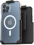 Encased Magnetic Case with Holster for iPhone 12 / 12 Pro, Belt Clip Compatible with MagSafe (Clear)