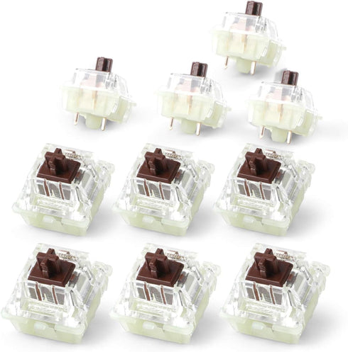 HUYUN Authentic RGB Cherry MX Switches Keycap Keyswitches Replacement for Mechanical Keyboard (Brown 3 pin*10PCS)