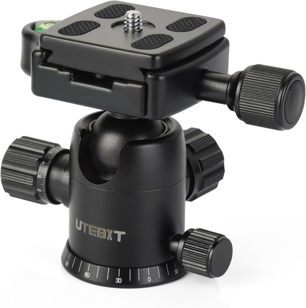 UTEBIT 40MM Metal Tripod Ball Head with Camera Quick Release Plate Swivel 360