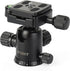 UTEBIT 40MM Metal Tripod Ball Head with Camera Quick Release Plate Swivel 360