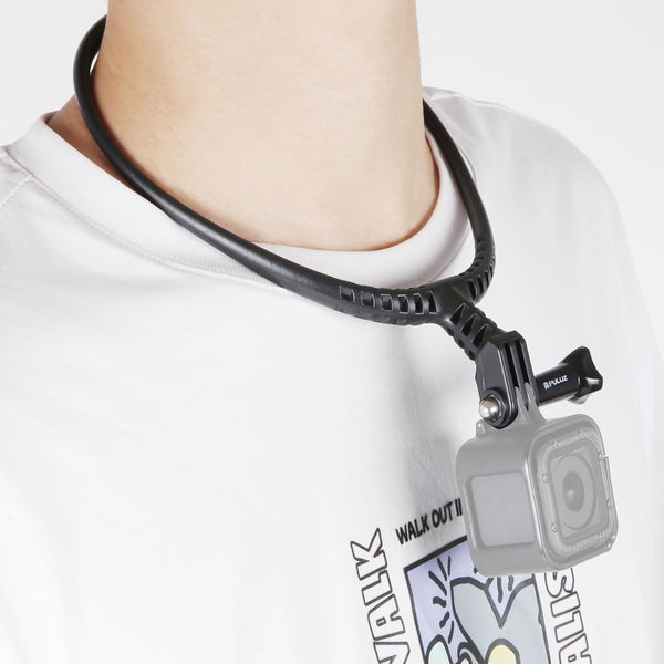 PULUZ Adjustable Neck Mount for GoPro Action Cameras - POV Selfie Holder Lanyard Strap
