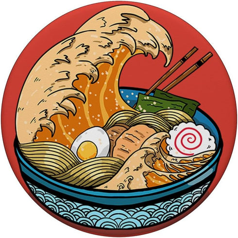 PopSockets Standard PopGrip: Great Ramen Wave Kanagawa Japanese Noodles Anime Food Gift
