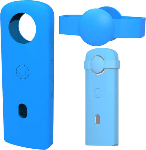 Lens Cover Silicone Case for Ricoh Theta sc2 360 Cameras, Dust-proof Protective Sleeve (Blue)