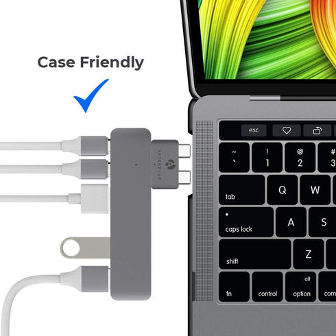USB C Extender for MacBook, Afterplug 2-Port Type C Male to Female Extension Adapter, 240W PD, 8K Video
