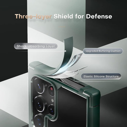 TOCOL Translucent Matte Case for Samsung Galaxy S22 Ultra - Military Grade Shockproof, Slim Fit Protective Cover (Green)
