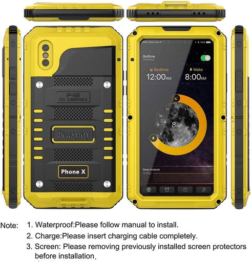 Beasyjoy iPhone Xs Case, Heavy Duty Metal Waterproof Full Body Protective Case, Shockproof Drop Proof, Durable Military