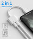 Headphone Adapter Lightning to Audio Jack and Charger Extender, Compatible with iPhone 11 12 Mini Pro Max