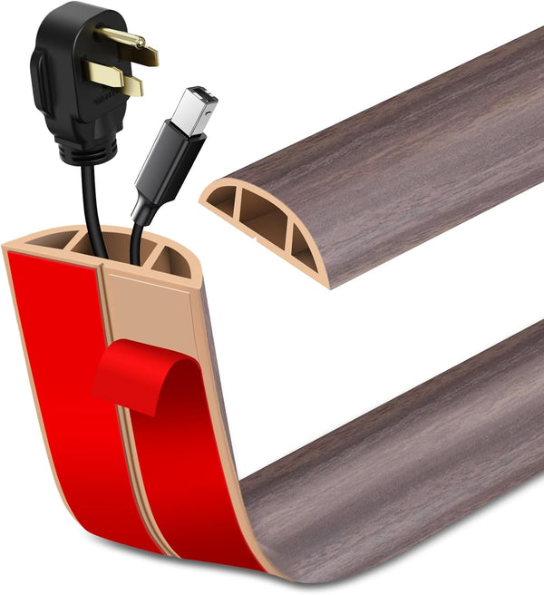 LSGCQ Floor Cord Cover Self Adhesive Cord Hider Floor Extension Cord Covers for
