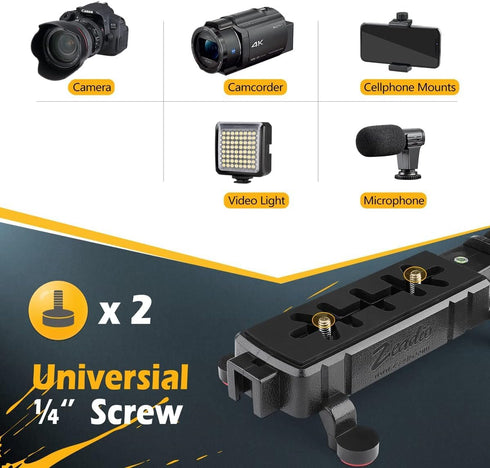 Zeadio Camera Smartphone Stabilizer, Handheld Video Rig for All Cameras, Camcorders, Action Cameras, Smartphones