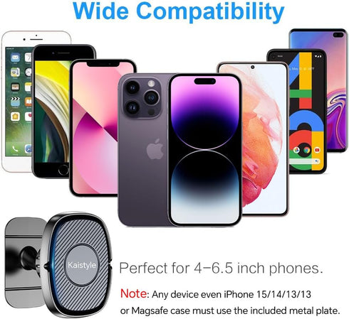 Magnetic Phone Holder for Car, Dash + Vent iPhone Magnetic Mount for Cell Phone, Super Magnets for All Smartphones &