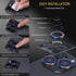 Camera Lens Protector for iPhone 14 Pro & Pro Max, Tempered Glass with Aluminum Alloy Ring - Glitter Gold