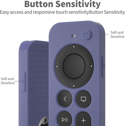 Hi Color 3rd 2023 4K 2nd 2021 Silicone Cover Compatible with Apple TV Siri Remote Shockproof Protective Case for Apple