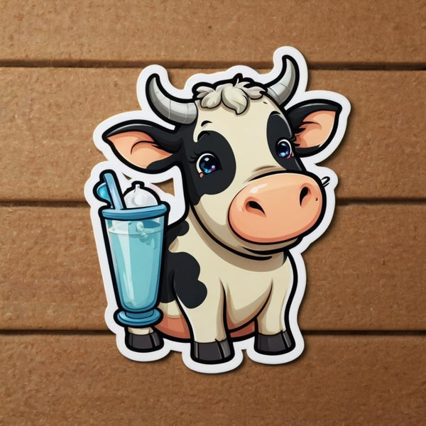 Acatalepsy Sticker Cute Dairy Cow Stickers for Water Bottle 2in, Waterproof Vinyl Kawaii Animal