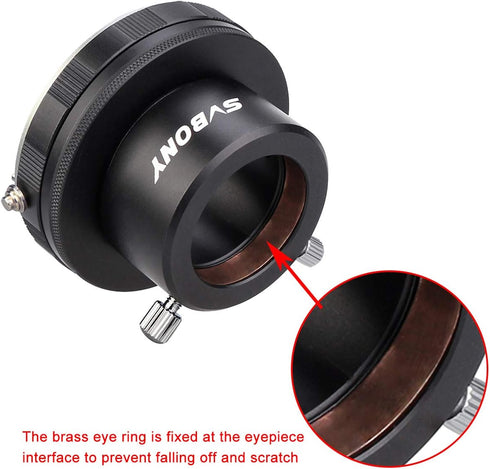 SVBONY SV149 Camera Lens Adapter for Canon DSLR Cameras to 1.25 inch Eyepiece Adapter for Photography