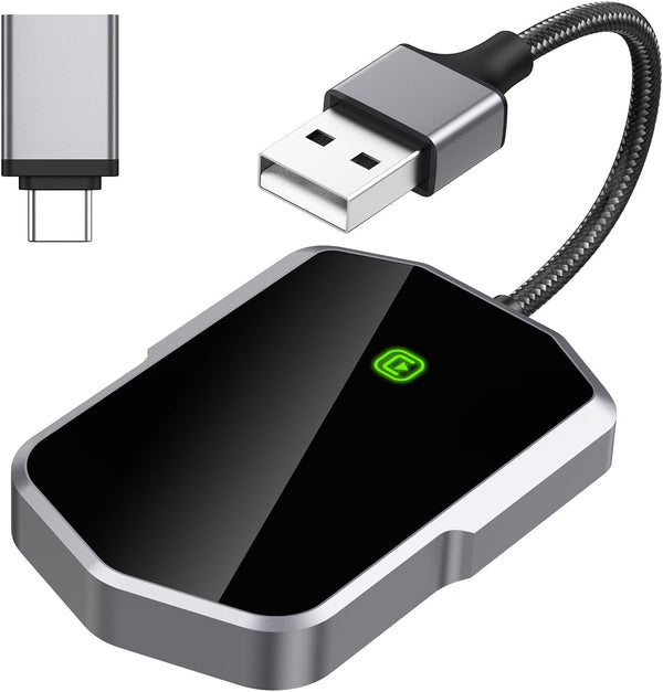 Wireless CarPlay Adapter, Plug and Play Dongle, Converts Wired to Wireless Carplay, Voice Control for Apple iPhone iOS