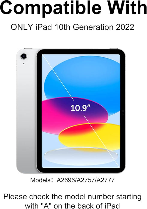 KVAGO iPad 10th Generation Case with Keyboard, 10.9 inch 2022, Detachable Wireless Keyboard, Light Blue