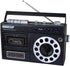 HANNLOMAX HX-601K Portable Bluetooth AM/FM Radio Cassette Recorder, Records from Built-in Mic or Radio, AC/DC (Black)