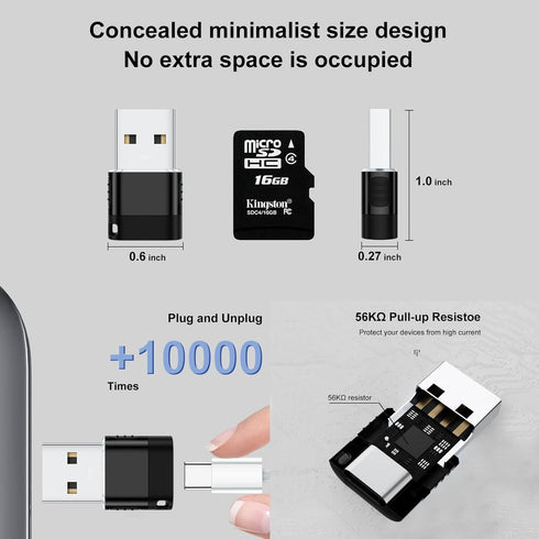 USB to USB C Adapter (6 Pack), USB A to USB C Adapter, USB Charger Connector for iPhone 15, MacBook, Cellphone