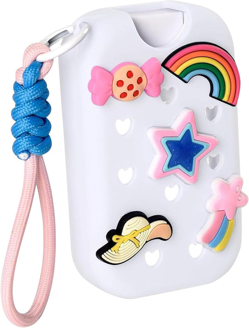 SHINLHUA Protective Silicone Case for Hand Sanitizers Bottles Equipped with Keychain for Attachment and Decoration