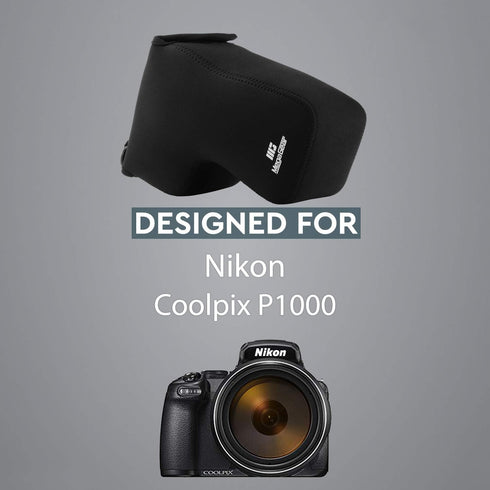 MegaGear Ultra Light Neoprene Camera Case Compatible with Nikon Coolpix P1000, Black