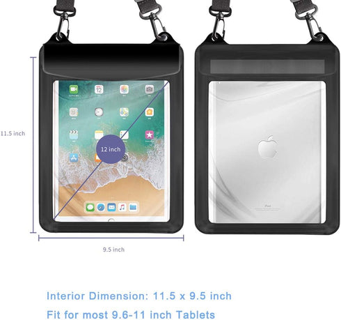 Universal Tablet Waterproof Case Pouch, Dry Bag for iPad 10.2/9.7, iPad Pro 11/10.5, iPad Air, Samsung Galaxy Tab,