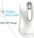memzuoix 2.4G Wireless Mouse, 1200 DPI Computer Wireless Mouse with USB Receiver, Portable Wireless USB Mouse Battery Powered Cordless Mouse for Laptop, PC, Desktop, 5 Buttons (White)