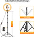TODI 12" Dimmable LED Ring Light with 63" Tripod Stand, Phone Holder, Remote for Makeup/Live Stream/Photography