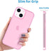 JJGoo Clear Pink Soft Shockproof Protective Slim Thin Phone Bumper Cover for iPhone 13, 6.1 inch 2021