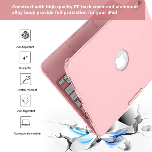 TaIYanG iPad 10th Generation Case with Keyboard, 10.9" 2022, 360° Rotatable Touch Keyboard, Pencil Holder, Touch