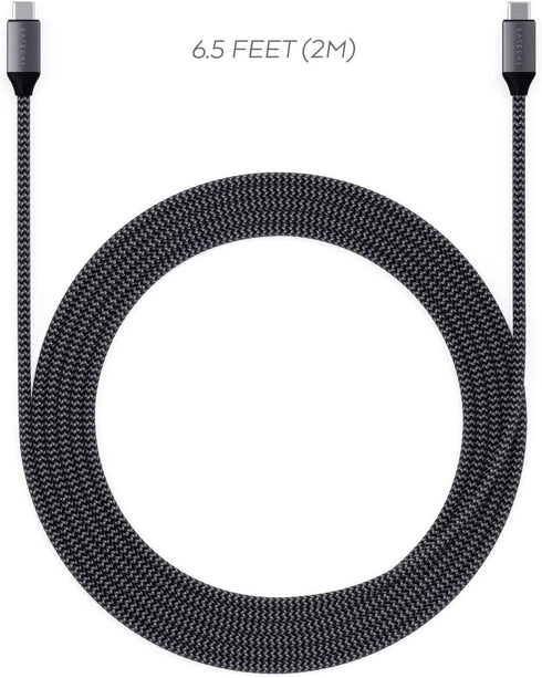 Satechi 6.5ft USB-C to USB-C 100W Charging Cable - Compatible with 2019/2020 MacBook Pro, iPad Pro, & MacBook Air.