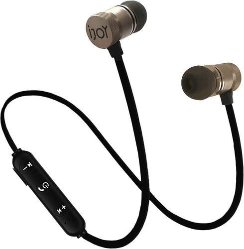 iJoy Bluetooth Wireless Sport Earbuds IPX4 Sweatproof Headphones with Microphone, Noise Cancelling for Workout,