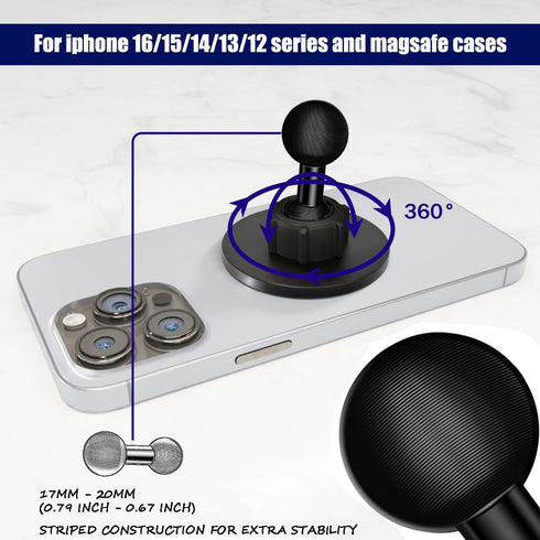 usmallbee 20mm 20mm (0.78") Mganetic Mount for Magsafe, Phone Car Mount Accessory Magnetic Phone Mount Base Fits Ball