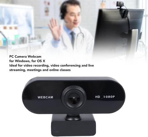 Topyond 1080P Webcam for PC and Laptop, Streaming Webcam with Microphone, External USB Camera for Online Calling, Video