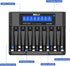 MXBatt 8 3400mWh 1.5V, 8 Packs 1500 AA Batteries Rechargeable Lithium with Charger Bay, Cycles, for Cordless Phones