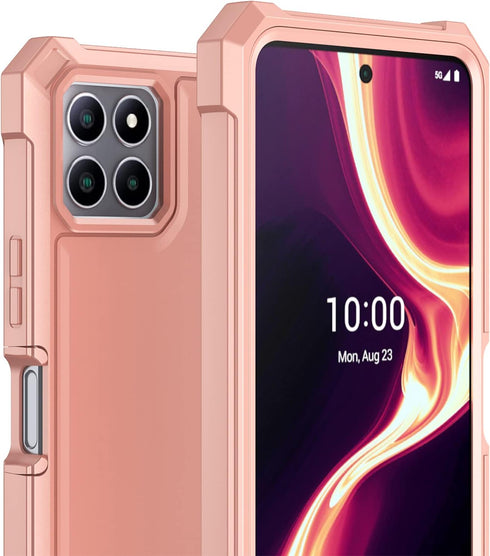 Ailiber Rose Gold Case for Boost Celero 5G Plus with Screen Protector, 2 Layer Structure Protection, Shockproof Bumper
