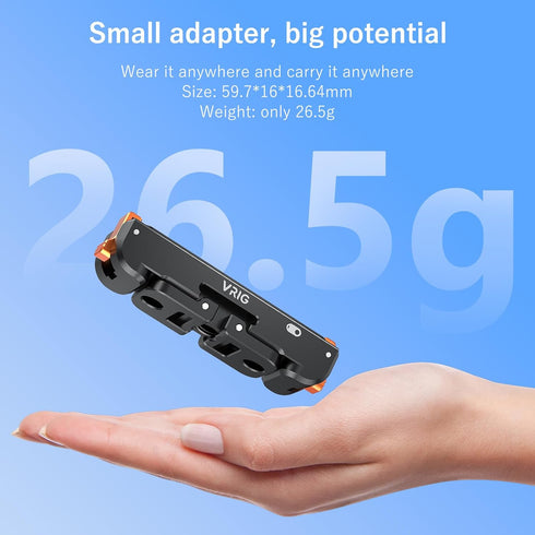 VRIG 360 3 3S, AC-39 1/4" 2-Prong Magnetic Quick Release Mount for Insta GO / GO Action Camera Adapter Vlogging