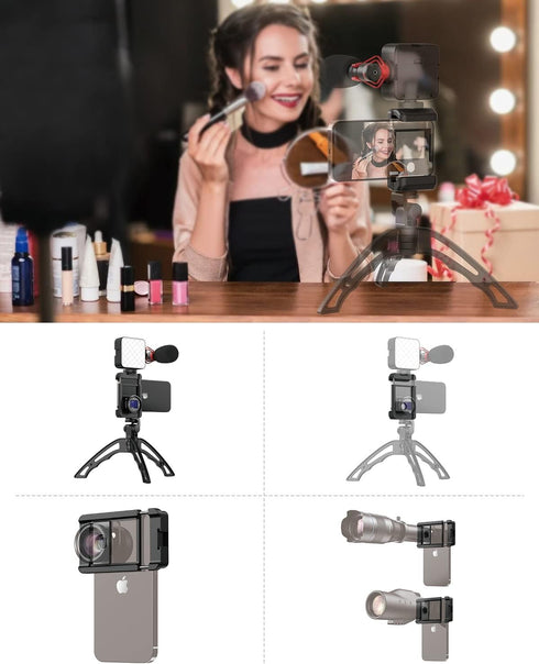 17 mm Thread Lens Adapter, Telephoto Lens Phone Mount, Sturdy and Wear-Resistant Holder for All Lens with 17mm Thread