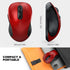 WisFox 2.4G Wireless Mouse for Laptop, Ergonomic Computer Mouse with USB Receiver and Type-C Adapter, Red