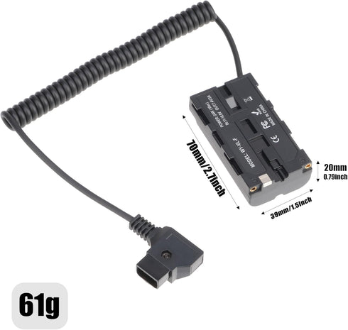 FocusFoto NP-F550 Dummy NP-F970 NP-F570 NP-F750 NP-F770 F960 D-Tap Connector to Full Decoded Battery Adapter Cable