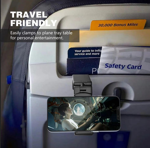 Perilogics Universal in Flight Airplane Phone Holder Mount for Hands Free Viewing with Multi-Directional Rotation