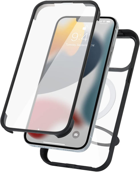 Cavor iPhone 12 & 12 Pro MagSafe Case with Built-in Screen Protector & Stand - Black Protective Phone Case