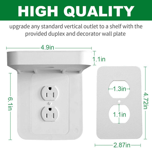 Outlet Shelf Holder with Built-in Cable Management, Space Saving for Homepod Mini, Google Home, Smart Speakers