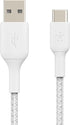 Belkin Braided USB-C to USB-A Cable (3.3ft) - For iPhone 15, Samsung Galaxy, Pixel, iPad Pro, Nintendo Switch & More - White by Belkin