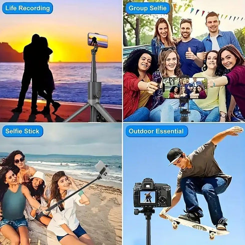 MOLEKSDAL 71 360 Portable and Extendable Phone Tripod & Selfie Stick, with Wireless Remote Control and Rotation, Ideal